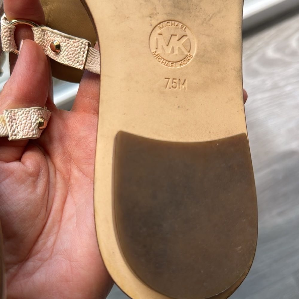 Michael Kors Women's Sandals Conway Light Pink Gold 7.5 Slip-on Spring Summer - Picture 5 of 6